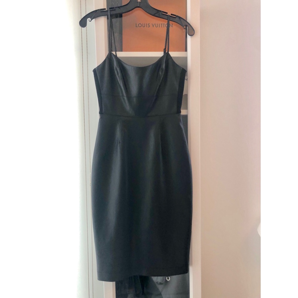BCBG ‘Alese’ faux leather midi dress NWT